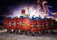 In front of the roman legion
