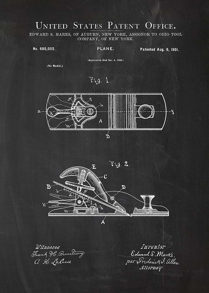 1901 Plane - Patent Drawing