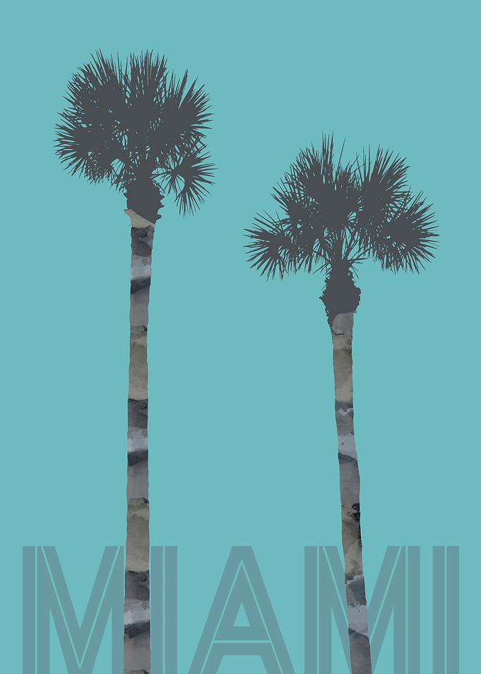 PALM TREES MIAMI turquoise