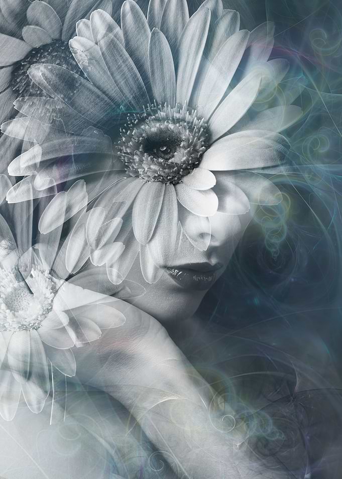 Flower girl. Digital art portrait