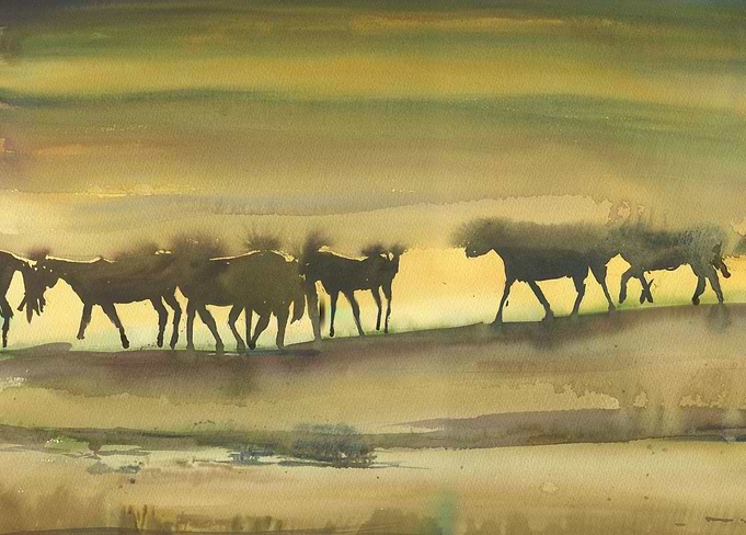 Walking in sunset