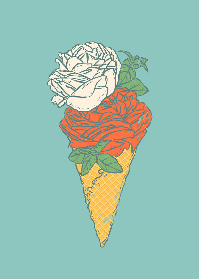Rose ice-cream