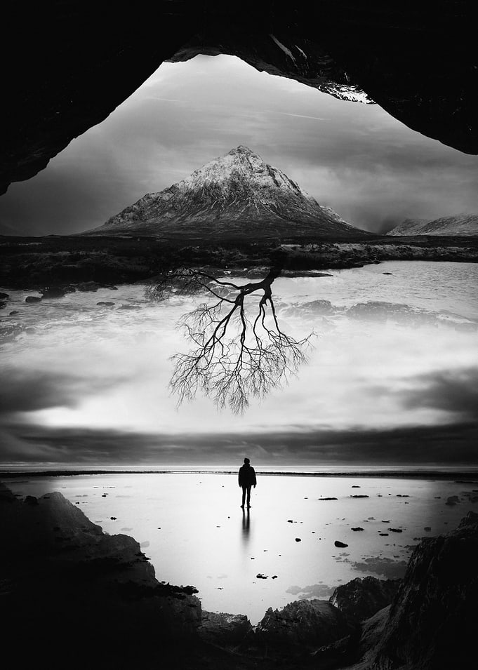 Landscape image of a man w