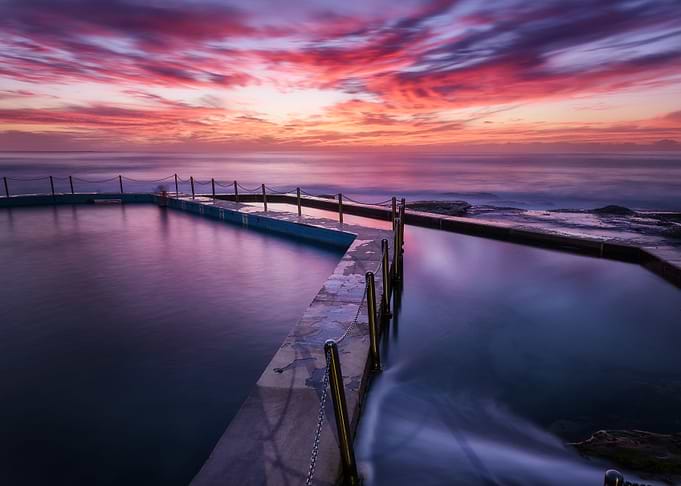 Sunrise at South Curl Curl Pool, Sydney