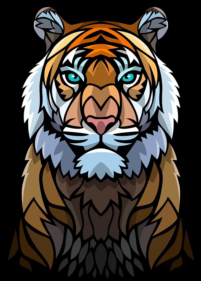 Frontal tribal tiger