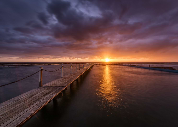 Sunrise at Narrabeen pool, Sydney
