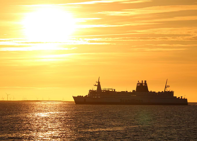 Ferry in the evening