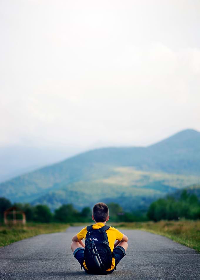 Alone in the mountains