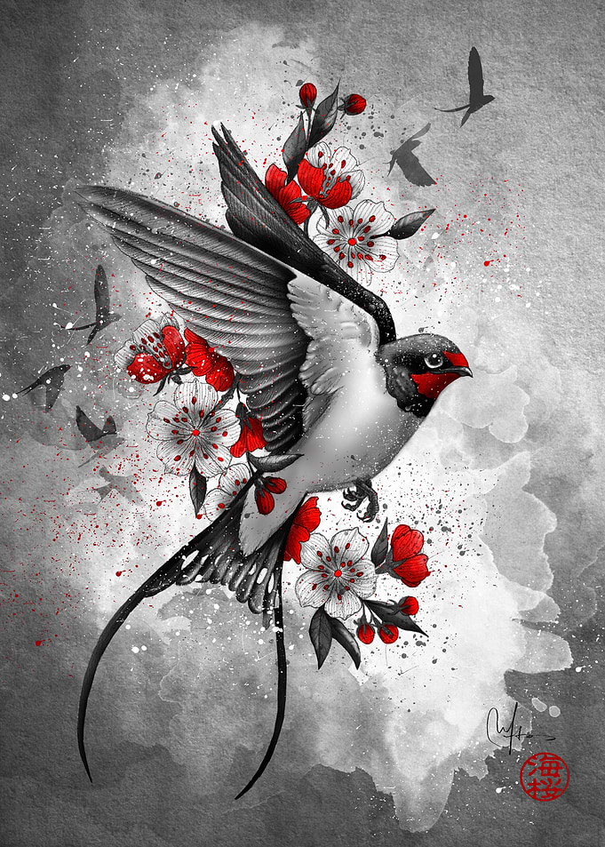 swallows and sakuras