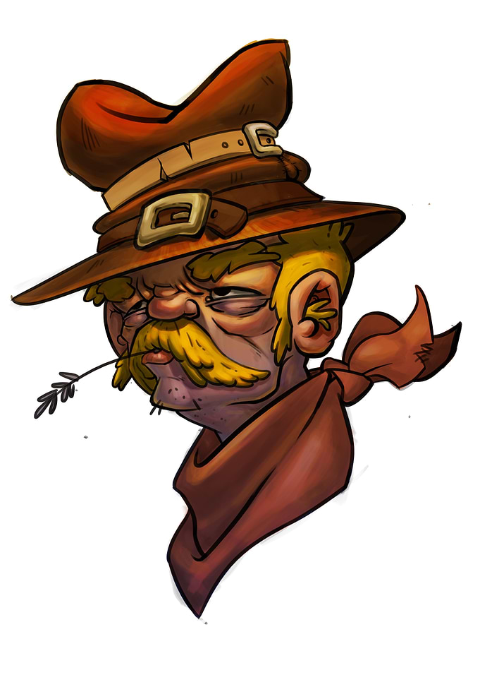 Cowboy character head