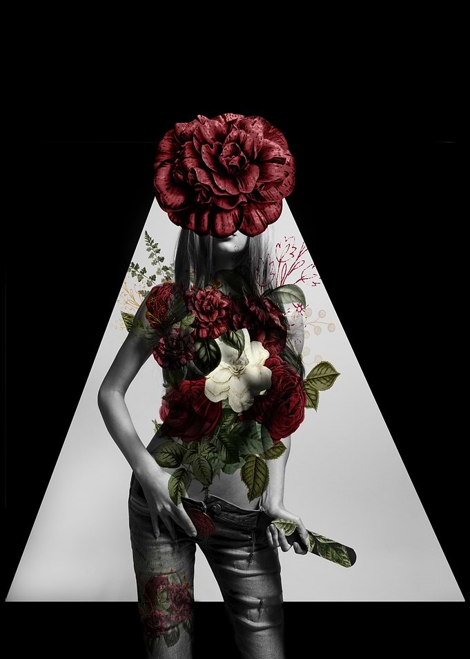 Spring lady. Gigital collage