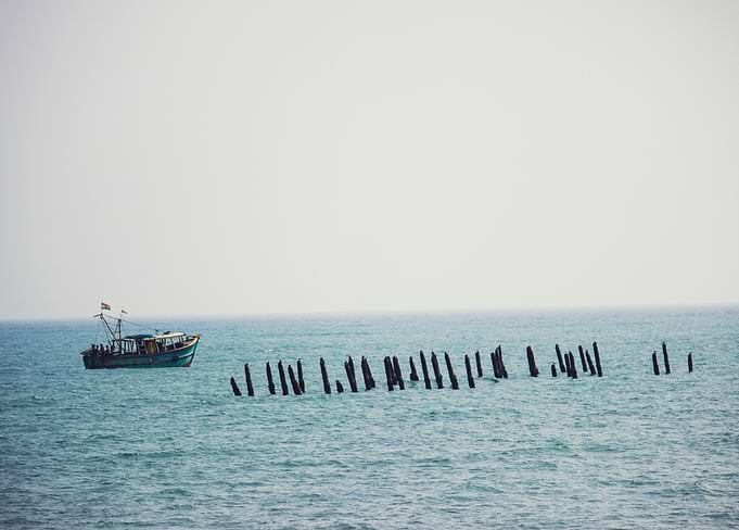 In the middle of the sea