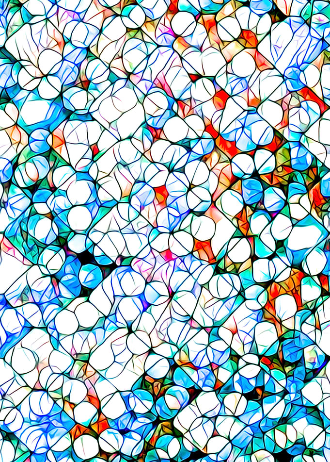 Glass stain mosaic 4 - dots & checkers