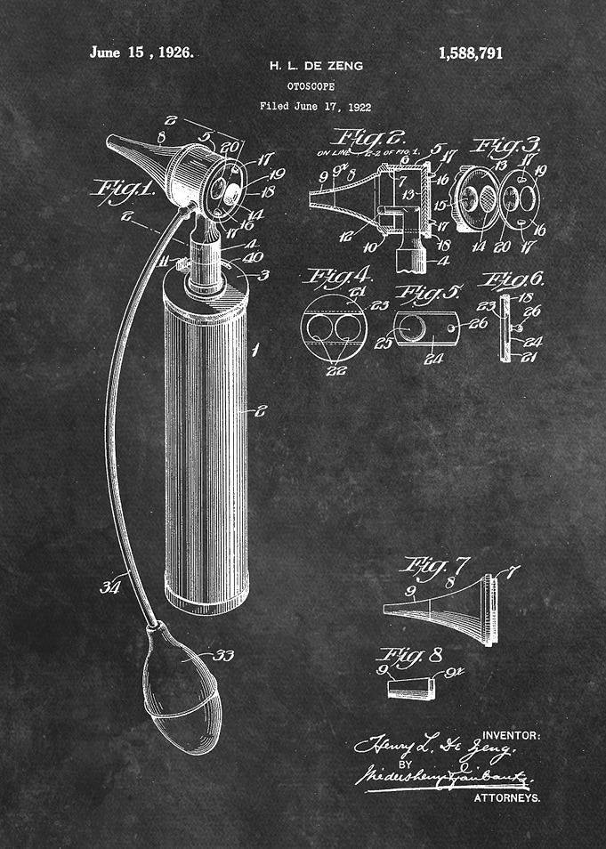 1926 De Zeng Otoscope patent