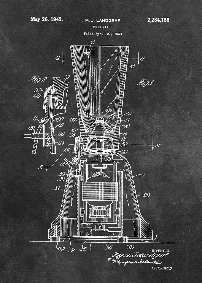 1939 Landgraf Food Mixer patent