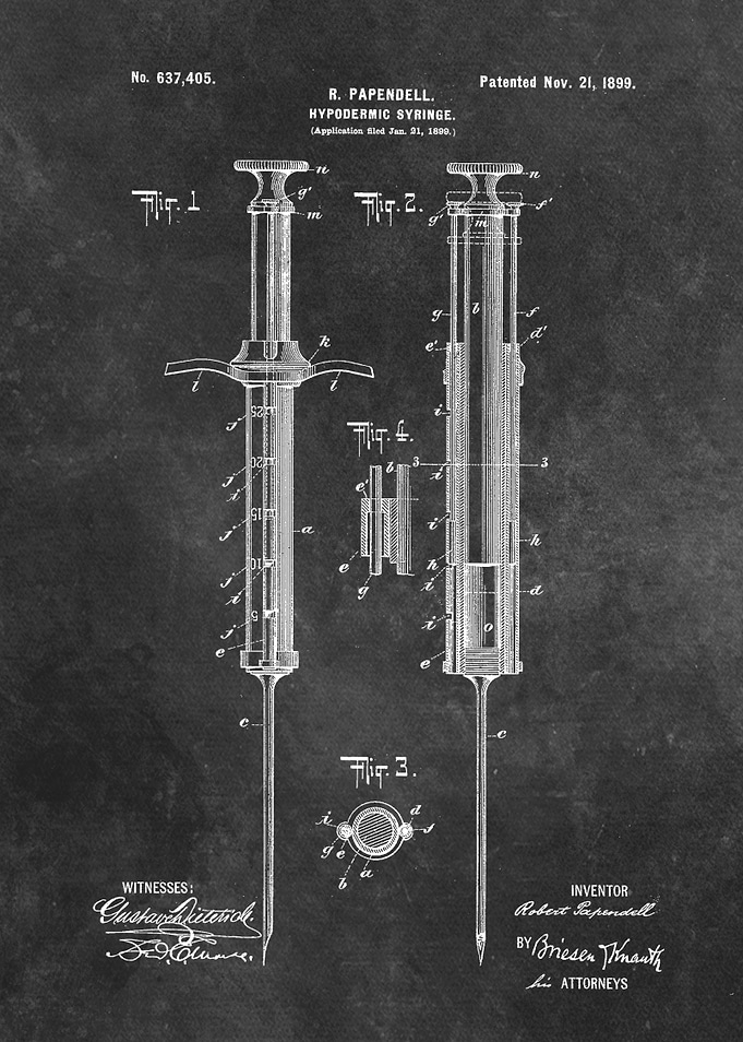 1899 Papendell Hypodermic syringe patent