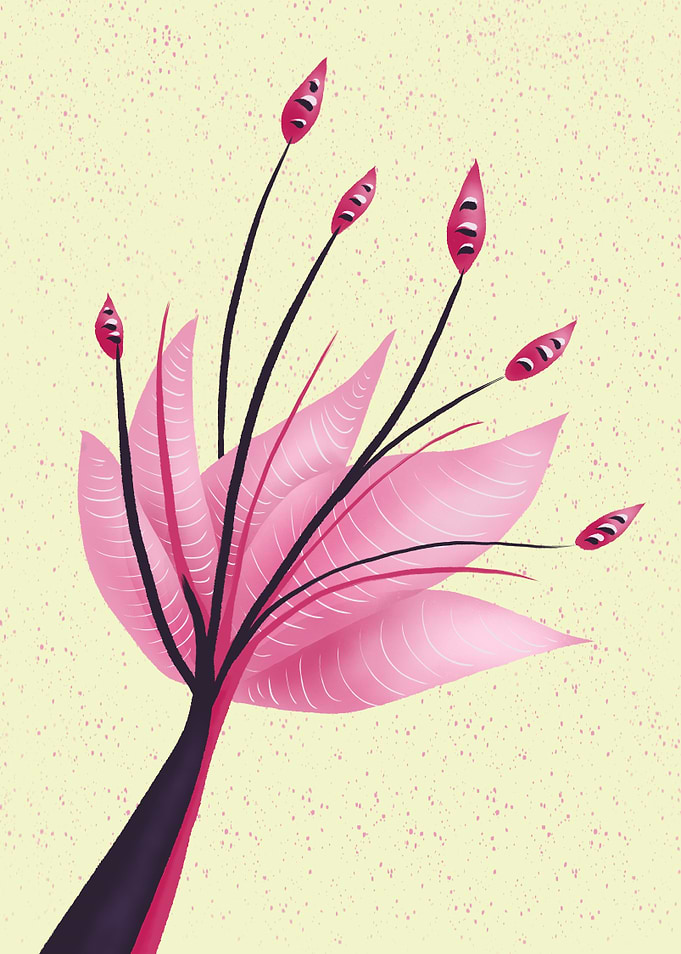 Pink Abstract Water Lily Flower