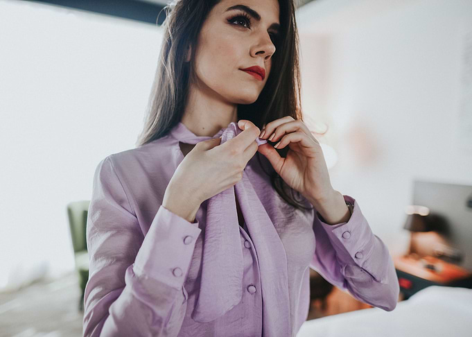 Girl in pink shirt
