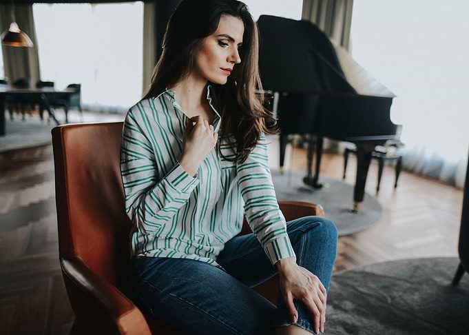 Girl in striped shirt