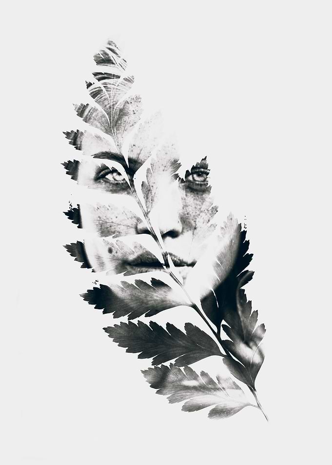 Portrait of woman(leaves)