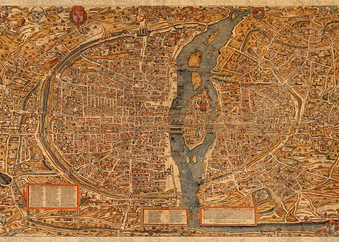 Map of Paris France 1550
