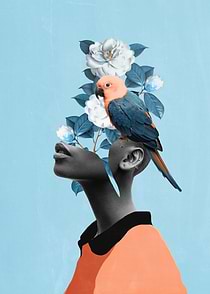 Girl with parrot