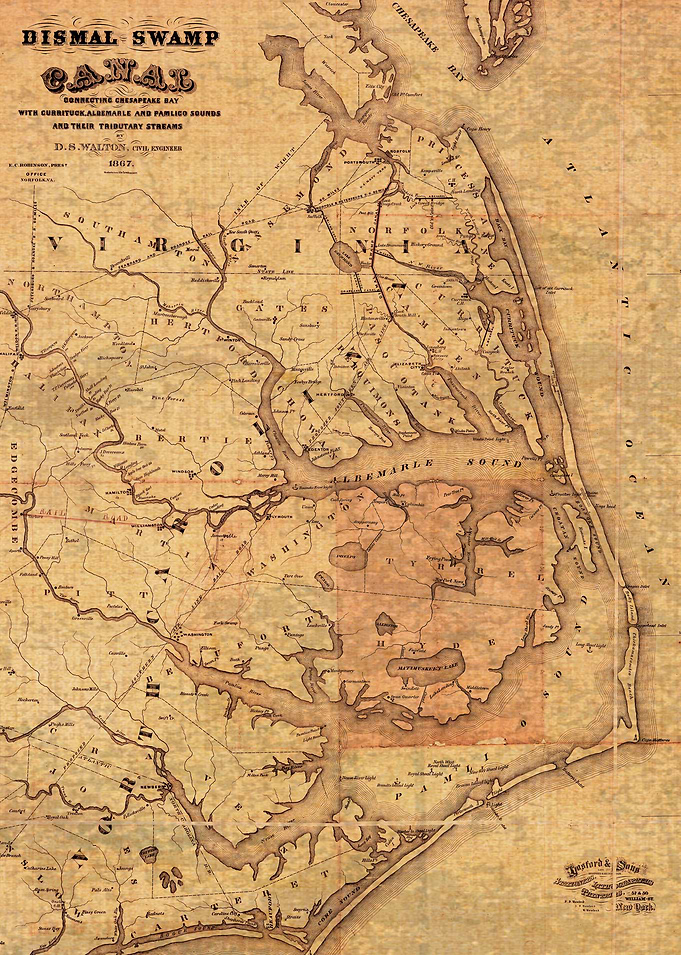 Map of Outer Bank OBX North Carolina 1867
