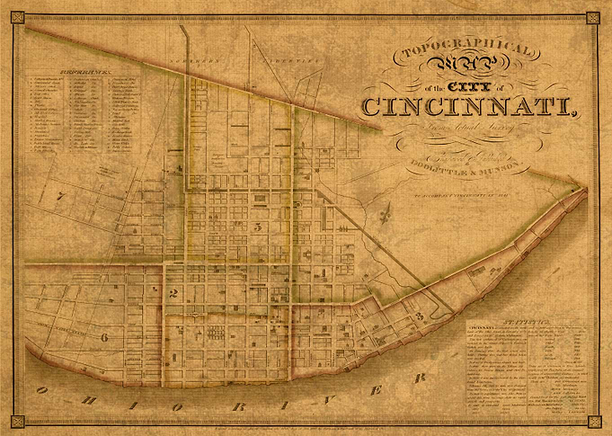 Map of Cincinnati Ohio 1841