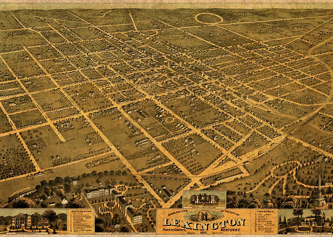 Map of Lexington Kentucky USA 1871