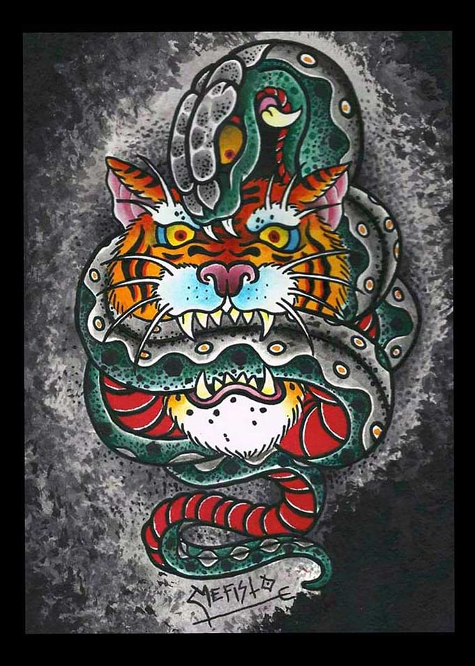 tiger vs snake
