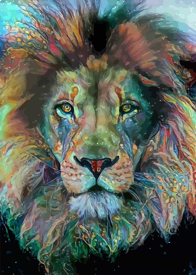 Psychedelic lion