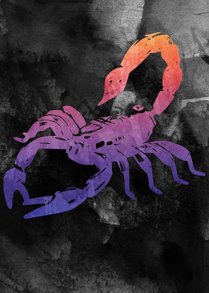Scorpion Animal Watercolor Artwork