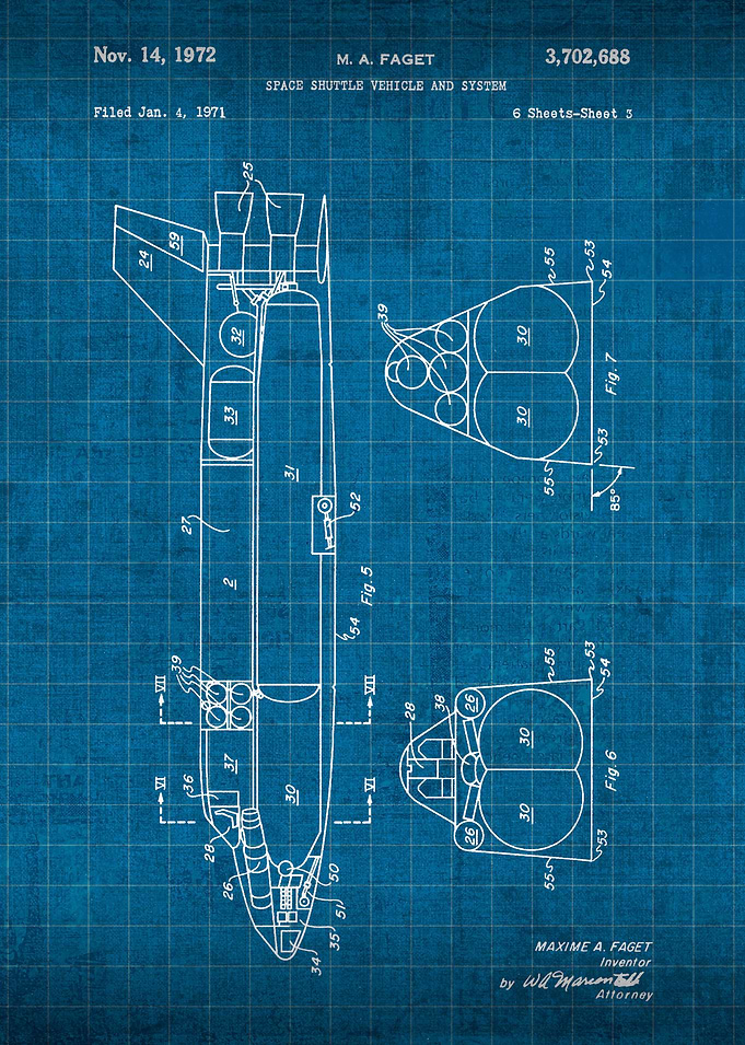 Space Shuttle Patent Art NASA