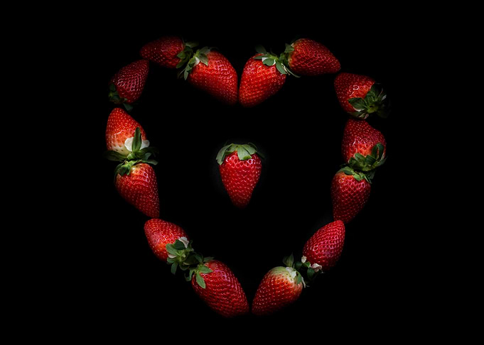 Heart of strawberries