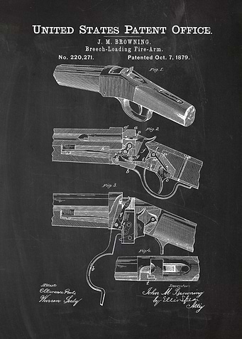 1879 Breech-Loading Fire-Arm - Patent Drawing