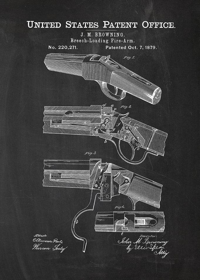 1879 Breech-Loading Fire-Arm - Patent Drawing