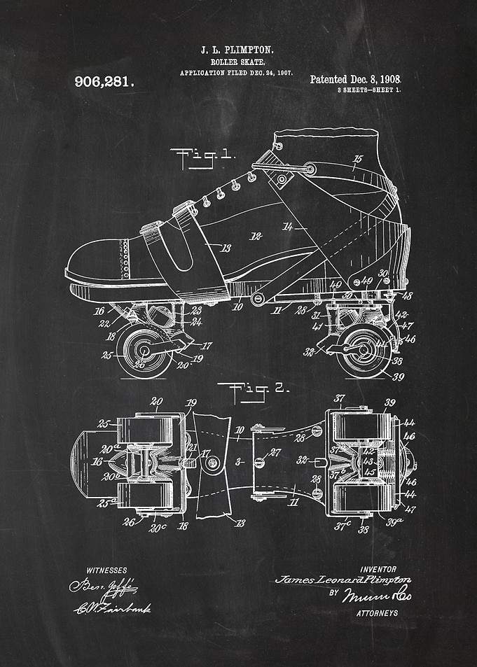 1907 Skates - Patent Drawing