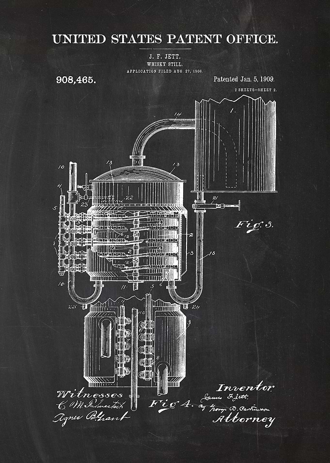 1906 Whisky Still - Patent Drawing