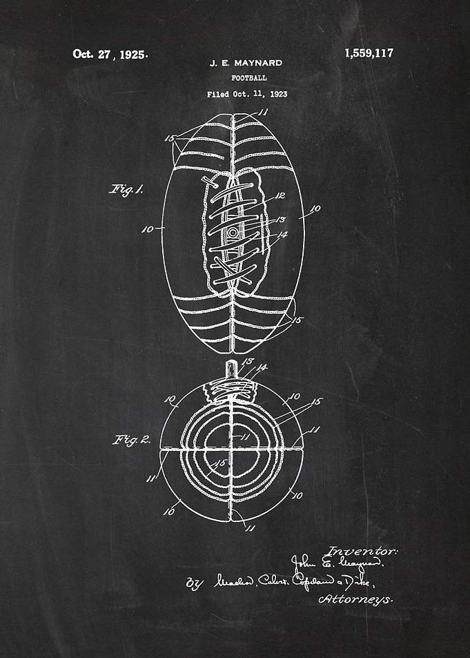 1925 Football - Patent Drawing
