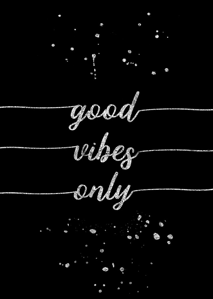 TEXT ART SILVER Good vibes