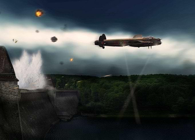 Dam Buster Lancaster A-Apple releasing its weapon