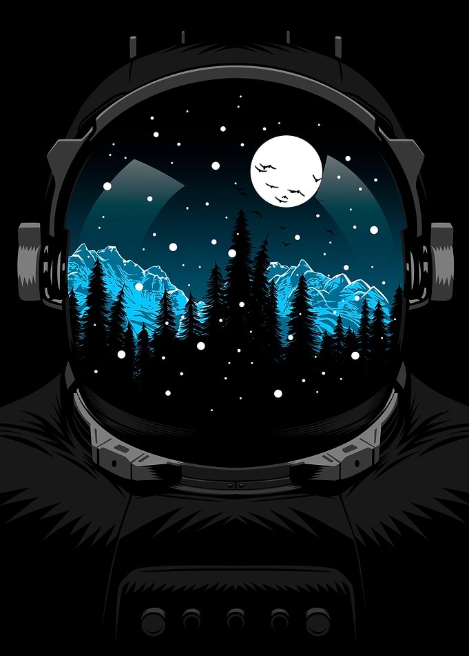Astronaut crystal snow