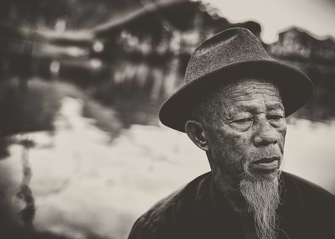 Monochrome portrait of an