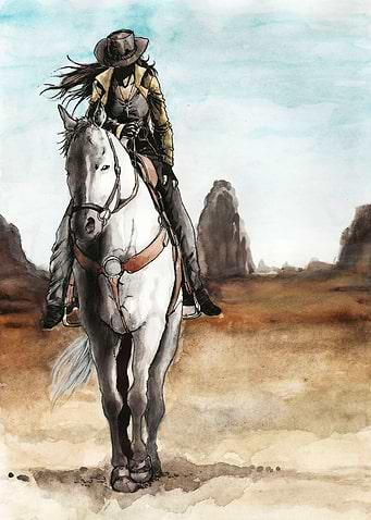 cowgirl on horse