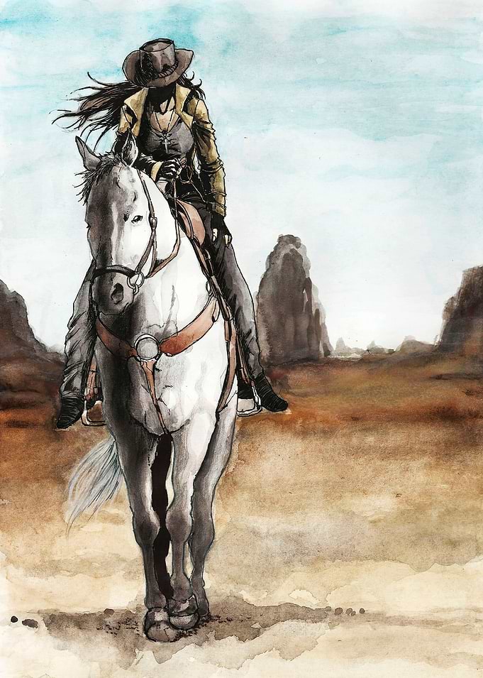 cowgirl on horse