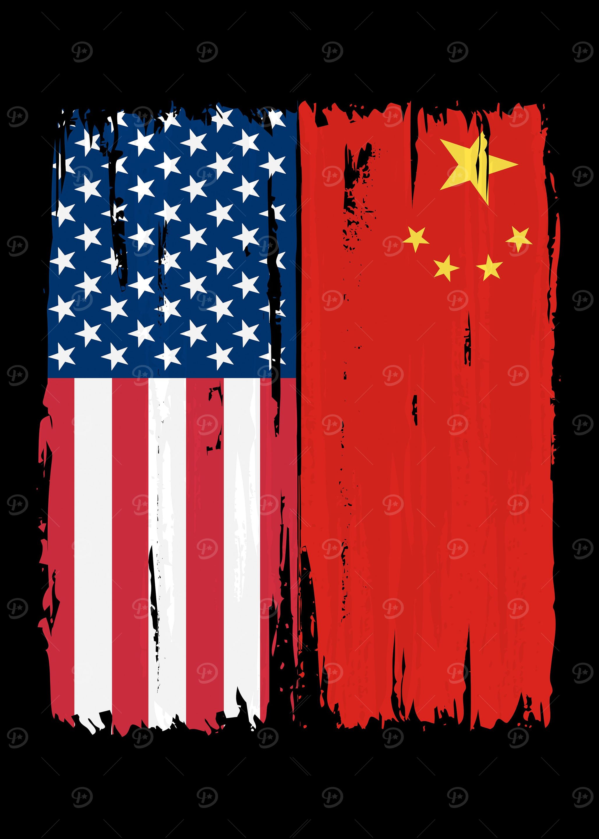 American China Split Flag