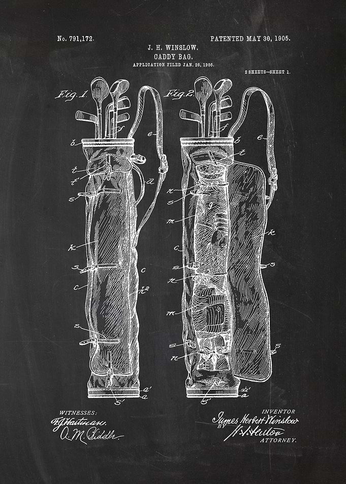 1905 Caddy Bag - Patent Drawing