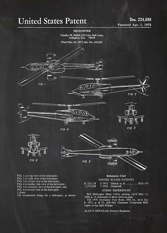 1973 Helicopter - Patent Drawing