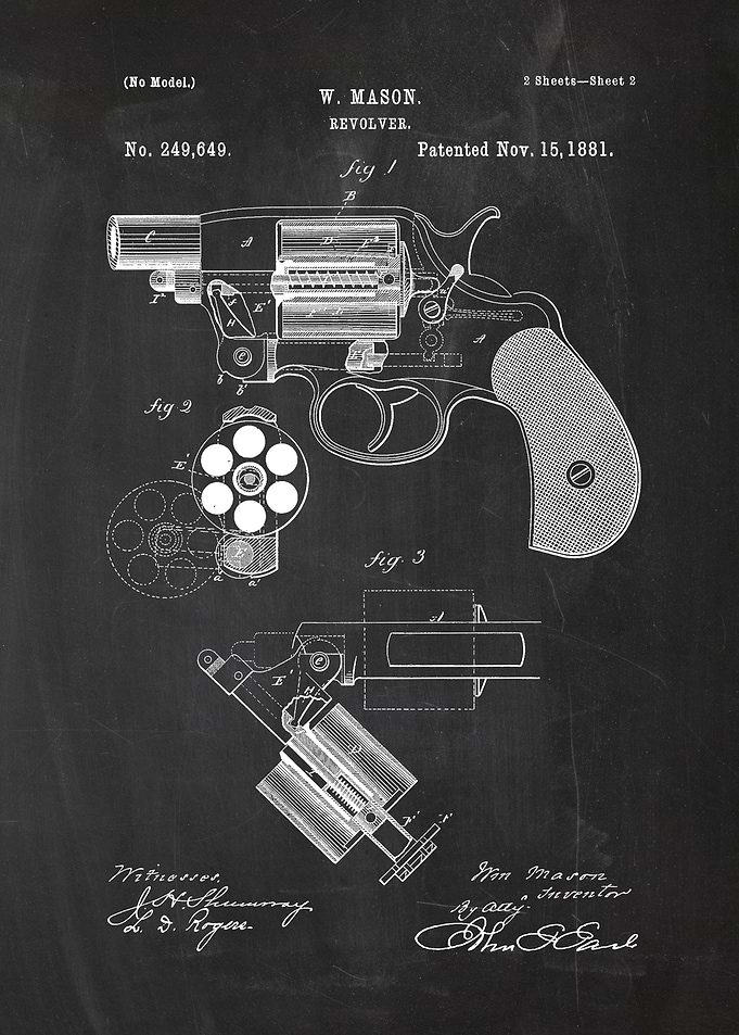 1881 Revolver - Patent Drawing