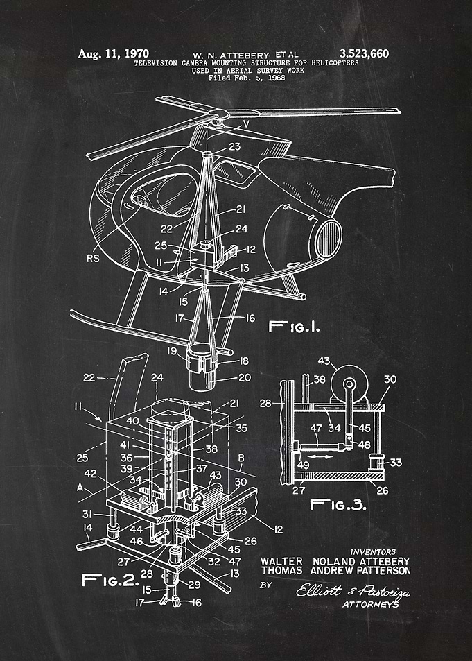 1968 TV for Helicopters - Patent Drawing